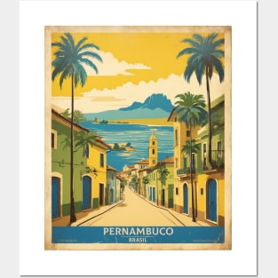 Pernambuco Brazil Vintage Tourism Travel Poster Posters and Art